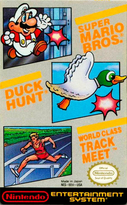 Super Mario Bros. + Duck Hunt + World Class Track Meet (USA) (Rev 1) box art